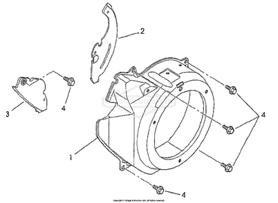 Fan Cover Diagram and Parts List for 1504-2  Briggs and Stratton Generator